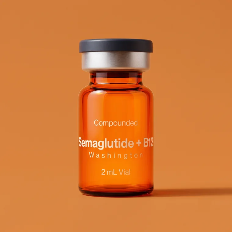 Compounded semaglutide and B12 vial