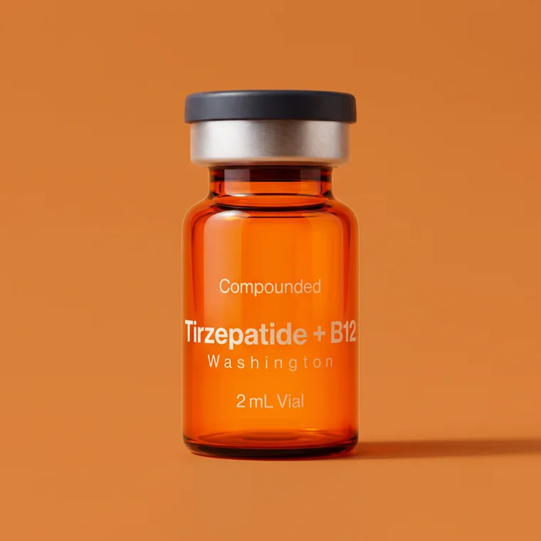 Compounded tirzepatide and B12 vial